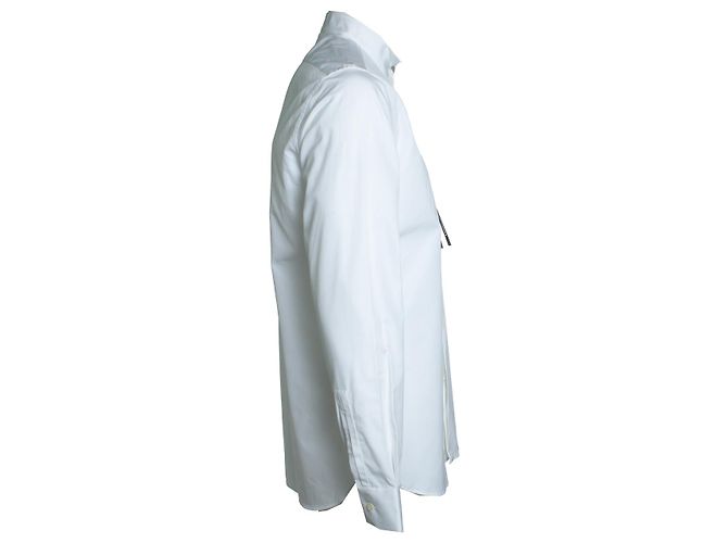 Saint Laurent, Camicia bianca basic con colletto rotondo Bianco - vista 4