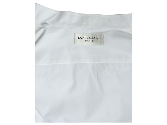 Saint Laurent, Camicia bianca basic con colletto rotondo Bianco - vista 5