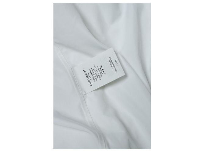Saint Laurent, Camicia bianca basic con colletto rotondo Bianco - vista 6