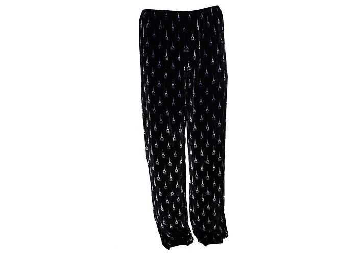 Balenciaga, traje de pijama de terciopelo negro Torre Eiffel - vista 6