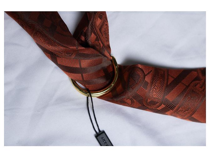 Burberry, sciarpa cravatta arancione - vista 2