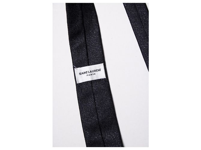 Cravatta nera glitter Saint Laurent Nero - vista 3
