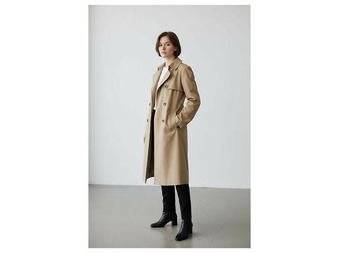 Trench Burberry de piel de cordero beige - vista 6
