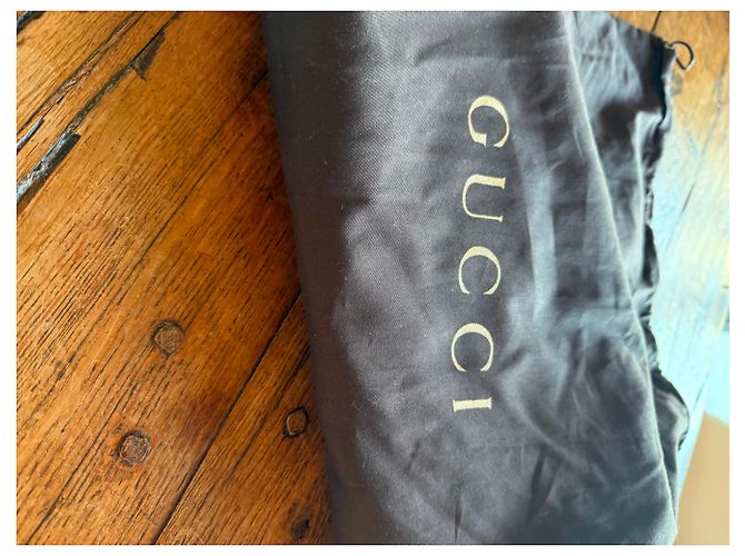 Stivali con piattaforma Gucci in pelle blu navy - vista 3