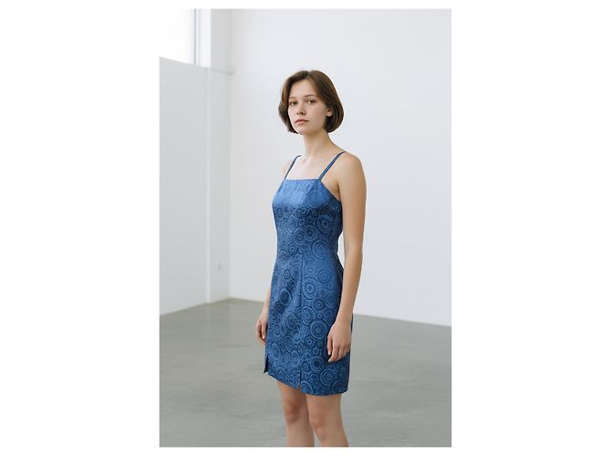 Versace Jeans Couture Mini Trägerkleid Schwarz Baumwolle - Ansicht 9