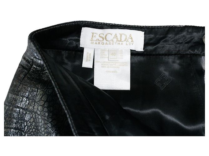 Falda de cuero metálico con estampado de cocodrilo Escada Plata Gris - vista 7