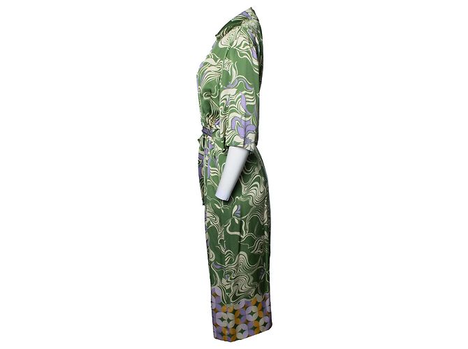 Abito avvolgente Dakola verde multicolore di Dries van Noten - vista 2
