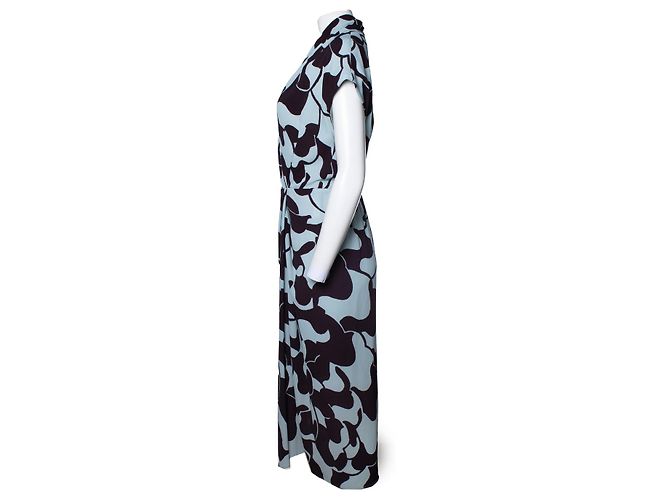 Abito maxi azzurro chiaro e marrone di Dries van Noten Blu - vista 2