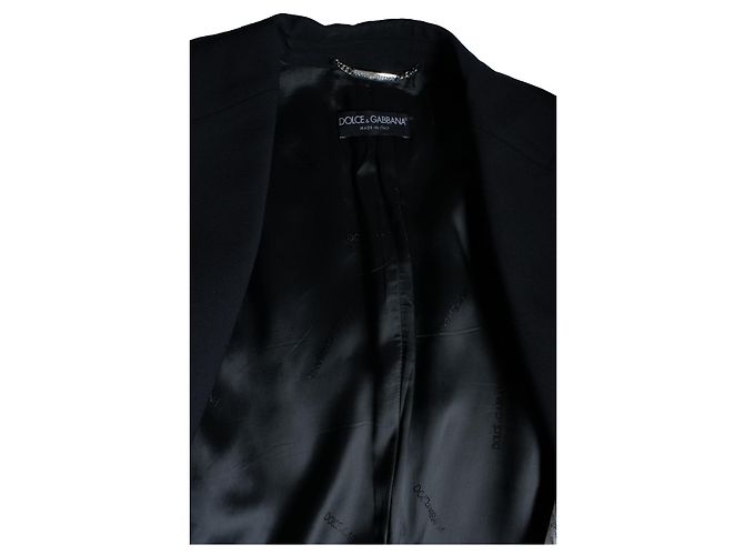Dolce & Gabbana, blazer negro con cierre de velcro - vista 7