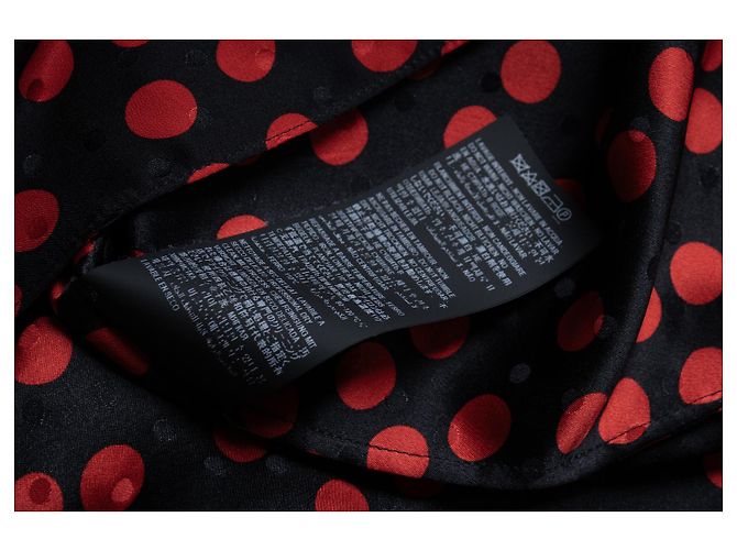 Saint Laurent Bluse mit einem Schulterpolka-Dots Schwarz Rot - Ansicht 5