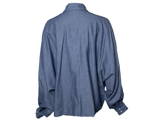 Autre Marque Sosue, camicia blu oversize con maniche a battente - vista 2
