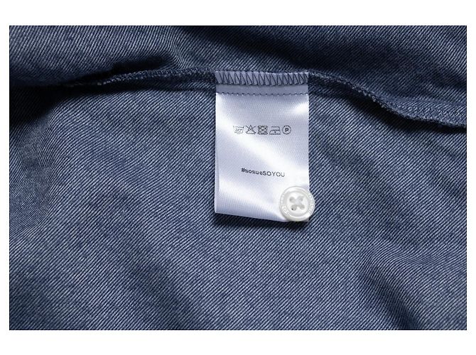 Autre Marque Sosue, camicia blu oversize con maniche a battente - vista 6