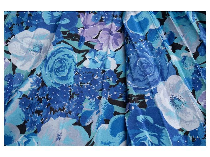 Falda midi plisada con estampado floral de Balenciaga Azul - vista 5