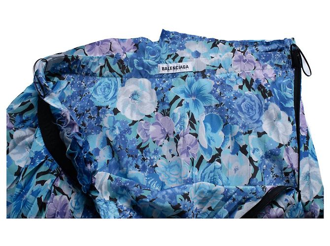 Falda midi plisada con estampado floral de Balenciaga Azul - vista 8
