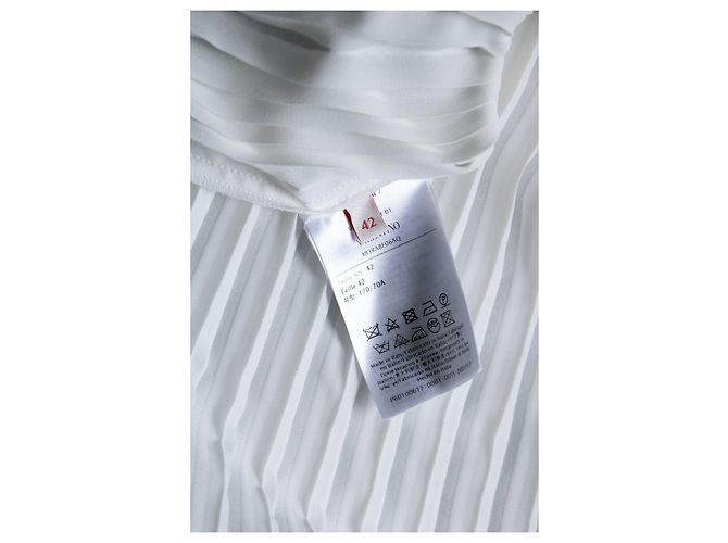 Falda maxi plisada metálica Valentino Garavani Plata Blanco - vista 7