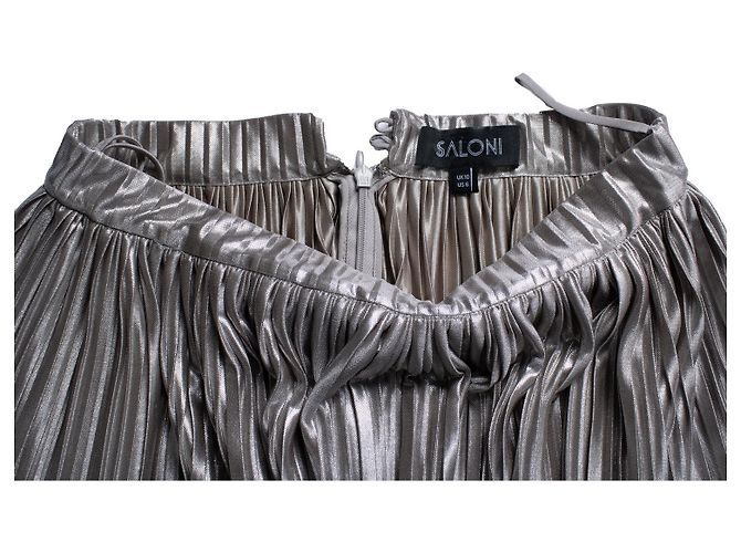Autre Marque Saloni, falda plisada metálica Plata - vista 10