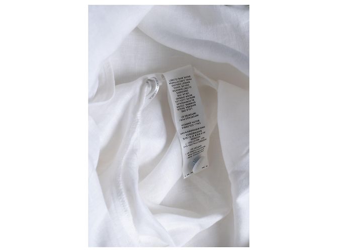 Autre Marque Andres Otalora, Leinenbluse mit Schleife Weiß - Ansicht 6