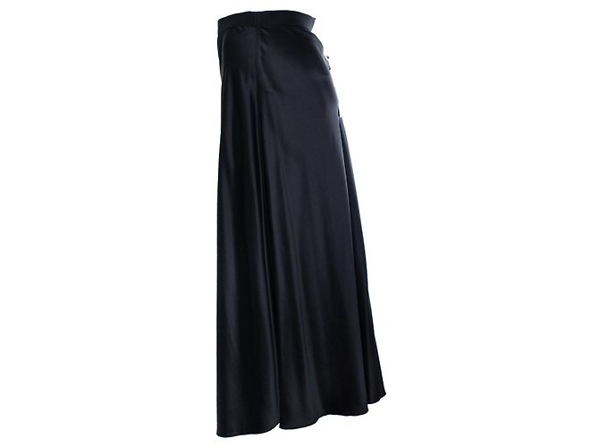Autre Marque Falda midi de seda negra Ahlvar gallery Negro - vista 2