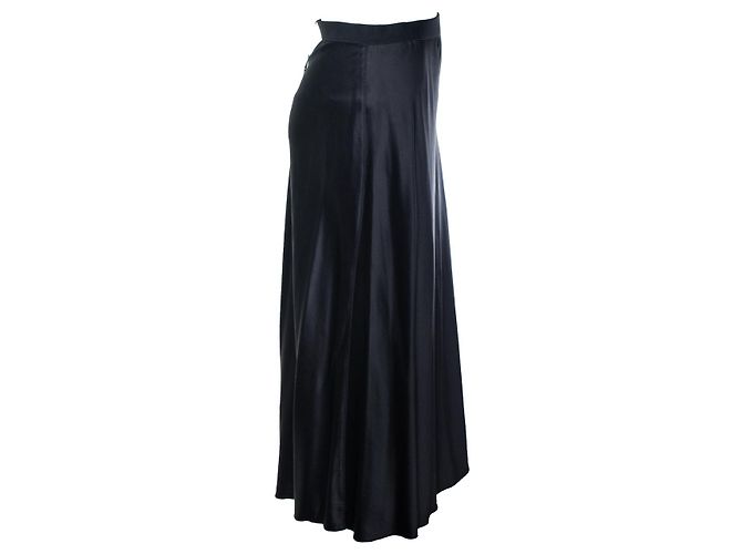 Autre Marque Falda midi de seda negra Ahlvar gallery Negro - vista 4