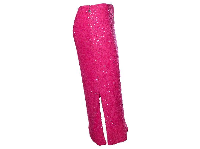 Rotate Rosa Paillettenrock mit Schlitz hinten Pink - Ansicht 4