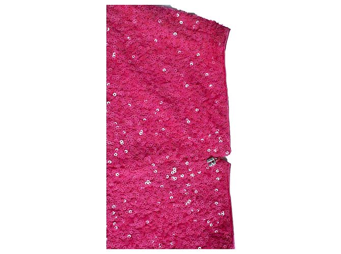 Rotate Rosa Paillettenrock mit Schlitz hinten Pink - Ansicht 8