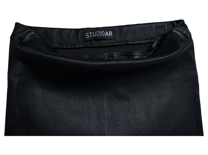 Autre Marque FALDA DE CUERO ELÁSTICA NEGRA STUDIO AR Negro - vista 9