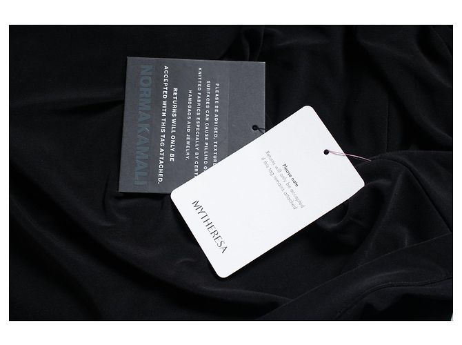 Norma Kamali, Schwarzes Wickelkleid mit Halterneck - Ansicht 6