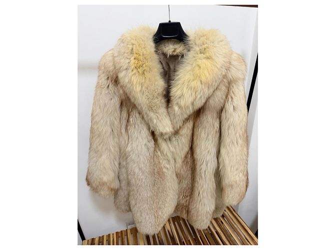 Autre Marque Fuchs-Fellmantel beige Seidenfutter - Ansicht 2
