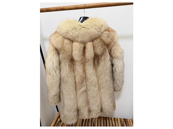 Autre Marque Fuchs-Fellmantel beige Seidenfutter - Ansicht 7