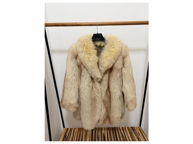 Autre Marque Fuchs-Fellmantel beige Seidenfutter - Ansicht 9