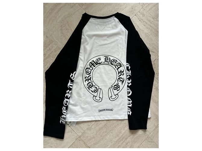 manica Chrome Hearts bianca e nera Nero - vista 2