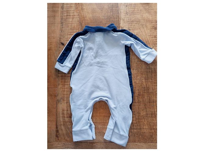 Hugo Boss BOSS baby romper in light blue and navy - view 3