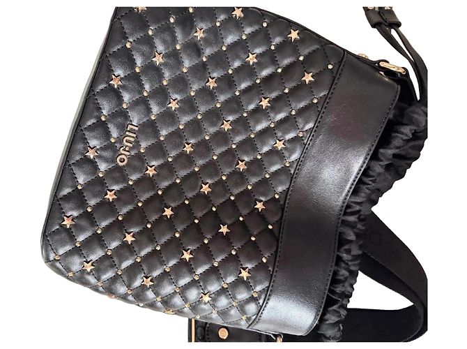 Liu.Jo Mochila Liu Jo em couro preto acolchoado com estrelas douradas - vista 2