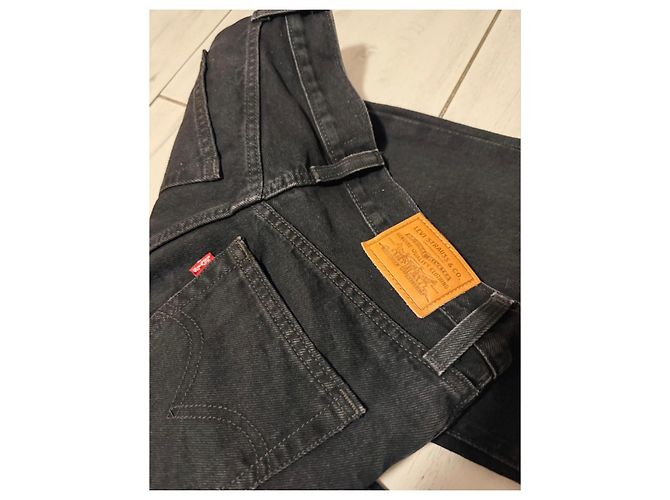 Jeans Levi's Ribcage Wide Leg negros - vista 2