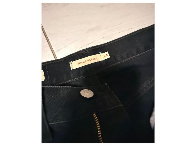 Jeans Levi's Ribcage Wide Leg negros - vista 3