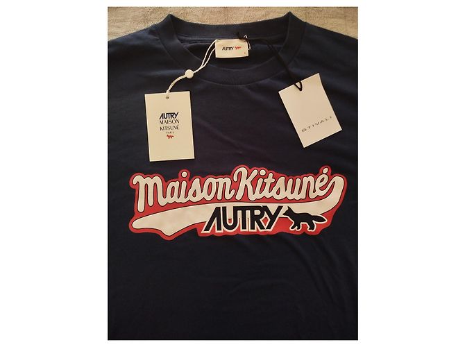 Kitsune T-shirt Maison Kitsuné x Autry Blu Navy - vista 3