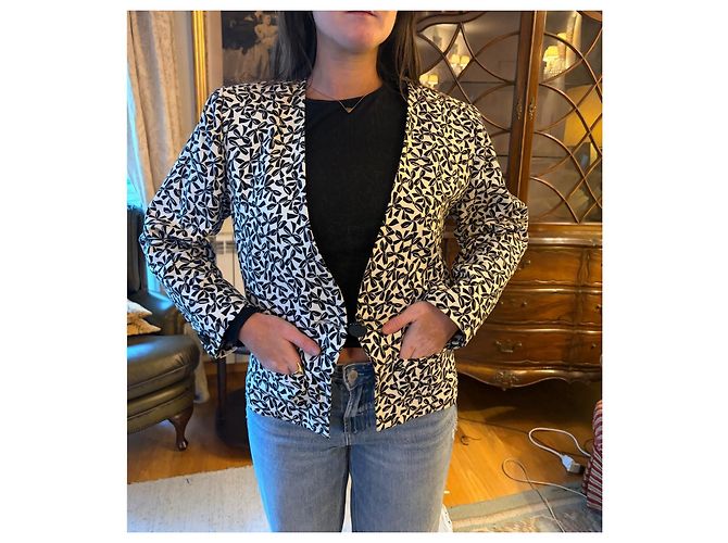 Giacca vintage nera e bianca con fiocchi Yves Saint Laurent Nero Bianco - vista 2