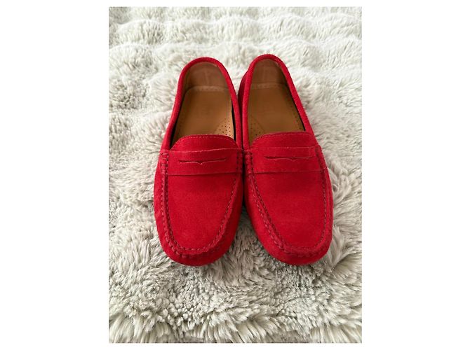 Autre Marque Mocassini in suede rosso Saint Tropez - vista 2