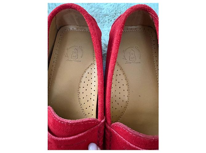 Autre Marque Mocassini in suede rosso Saint Tropez - vista 4