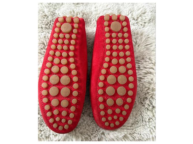 Autre Marque Mocassini in suede rosso Saint Tropez - vista 7