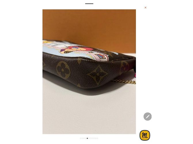 Pochette Louis Vuitton Monogram x Yayoi Kusama Marrone Rosa Bianco - vista 11