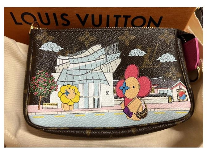 Pochette Louis Vuitton Monogram x Yayoi Kusama Marrone Rosa Bianco - vista 3