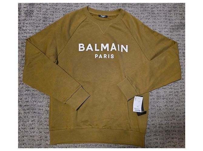Pull imprimé Balmain Vert olive - vue 2