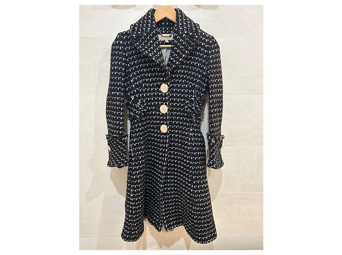 Abrigo KAREN MILLEN negro y blanco - vista 2