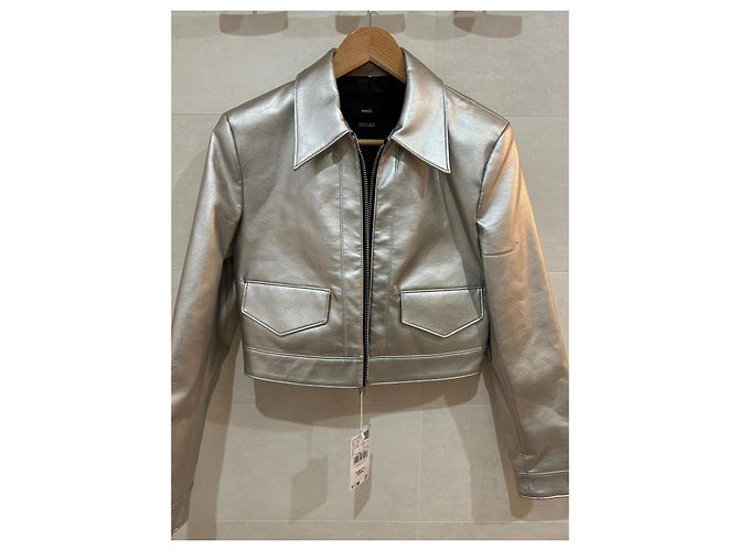 Mango Giacca corta argento MNG - vista 8
