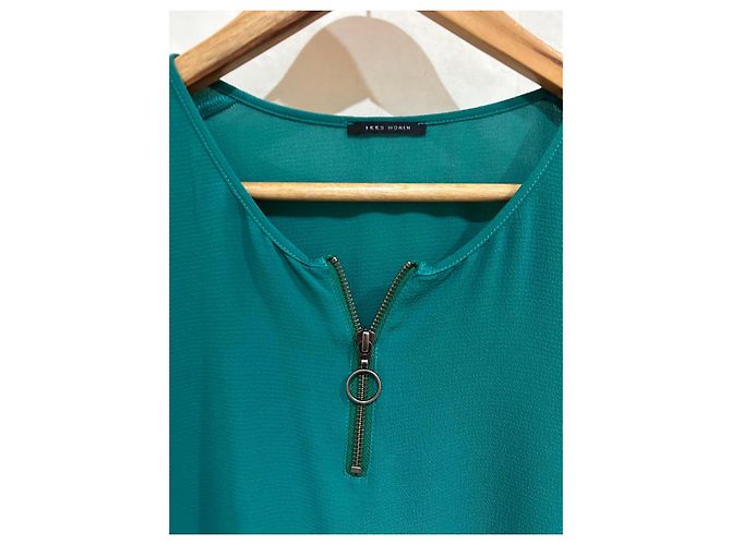 Autre Marque Top corto verde con zip IKKS WOMEN - vista 3
