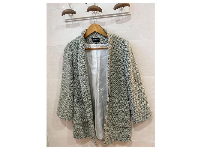 Blazer Caroll verde e beige - vista 4