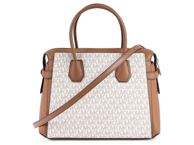 Michael Kors Borsa Mercer con Logo Signature Beige - vista 3
