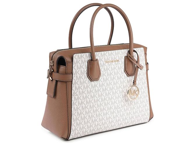 Michael Kors Borsa Mercer con Logo Signature Beige - vista 4