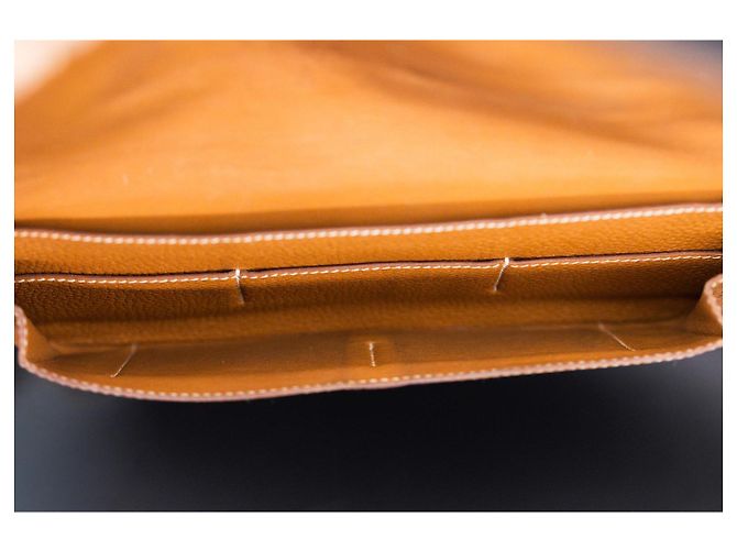 Cartera Hermès Dogon Cognac – Clou de Selle – compartimento para monedas extraíble Coñac - vista 11